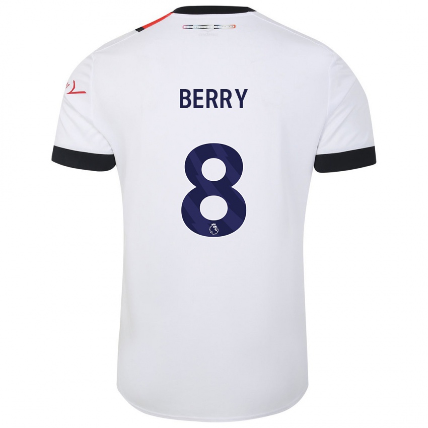 Niño Camiseta Luke Berry #8 Blanco 2ª Equipación 2023/24 La Camisa Chile