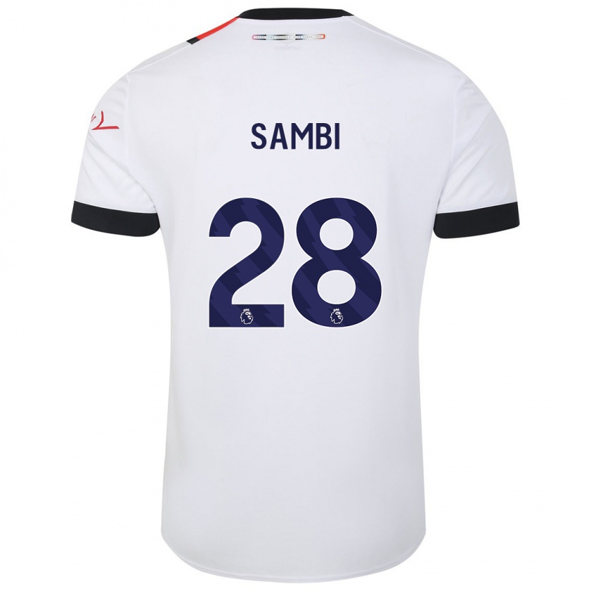 Niño Camiseta Albert Sambi Lokonga #28 Blanco 2ª Equipación 2023/24 La Camisa Chile