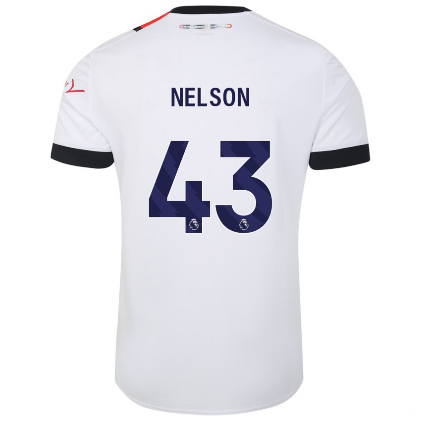 Niño Camiseta Zack Nelson #43 Blanco 2ª Equipación 2023/24 La Camisa Chile