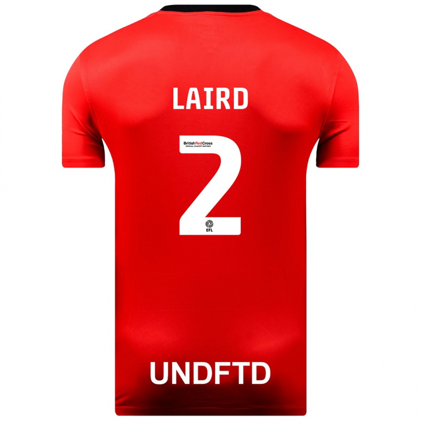 Niño Camiseta Ethan Laird #2 Rojo 2ª Equipación 2023/24 La Camisa Chile