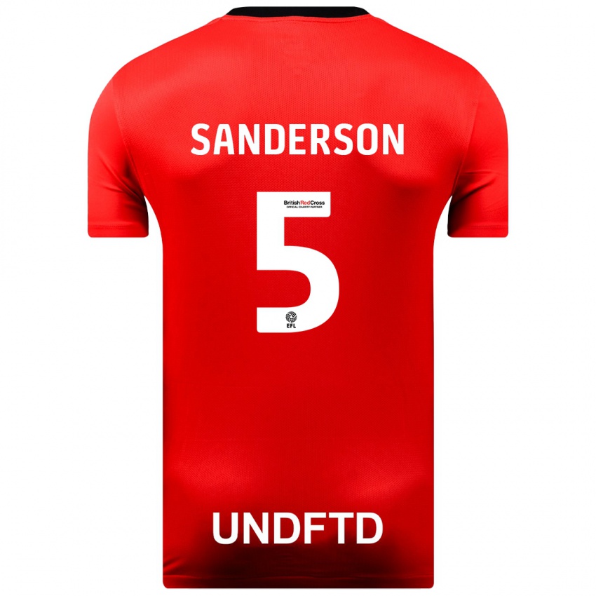 Niño Camiseta Dion Sanderson #5 Rojo 2ª Equipación 2023/24 La Camisa Chile