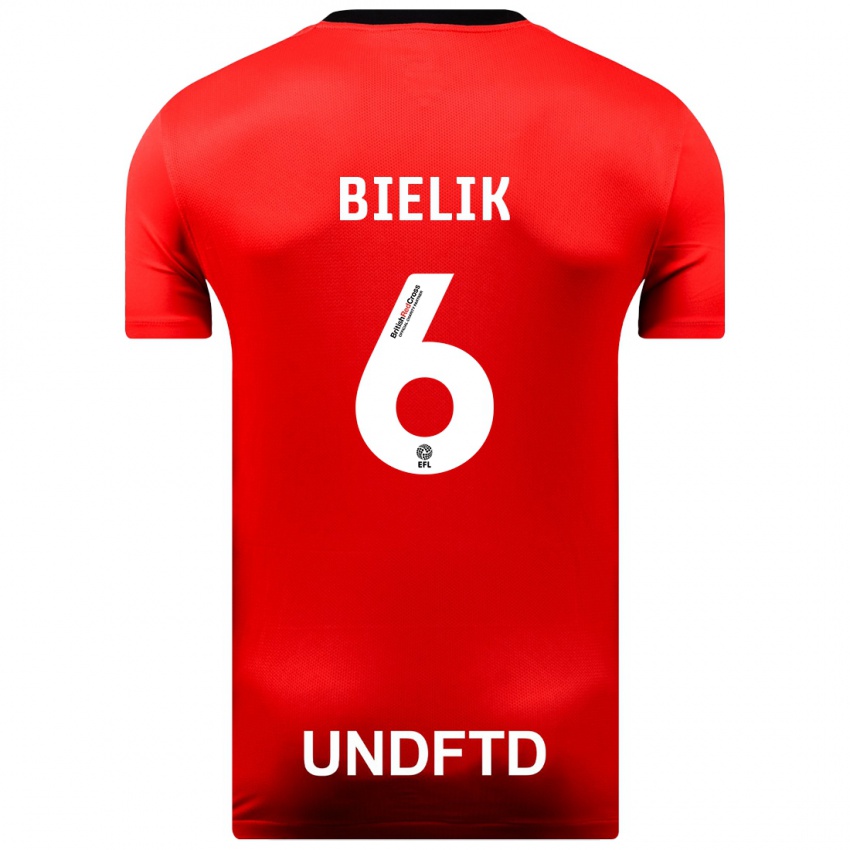 Niño Camiseta Krystian Bielik #6 Rojo 2ª Equipación 2023/24 La Camisa Chile