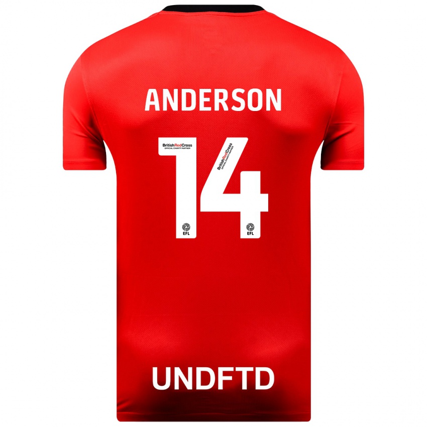 Niño Camiseta Keshi Anderson #14 Rojo 2ª Equipación 2023/24 La Camisa Chile