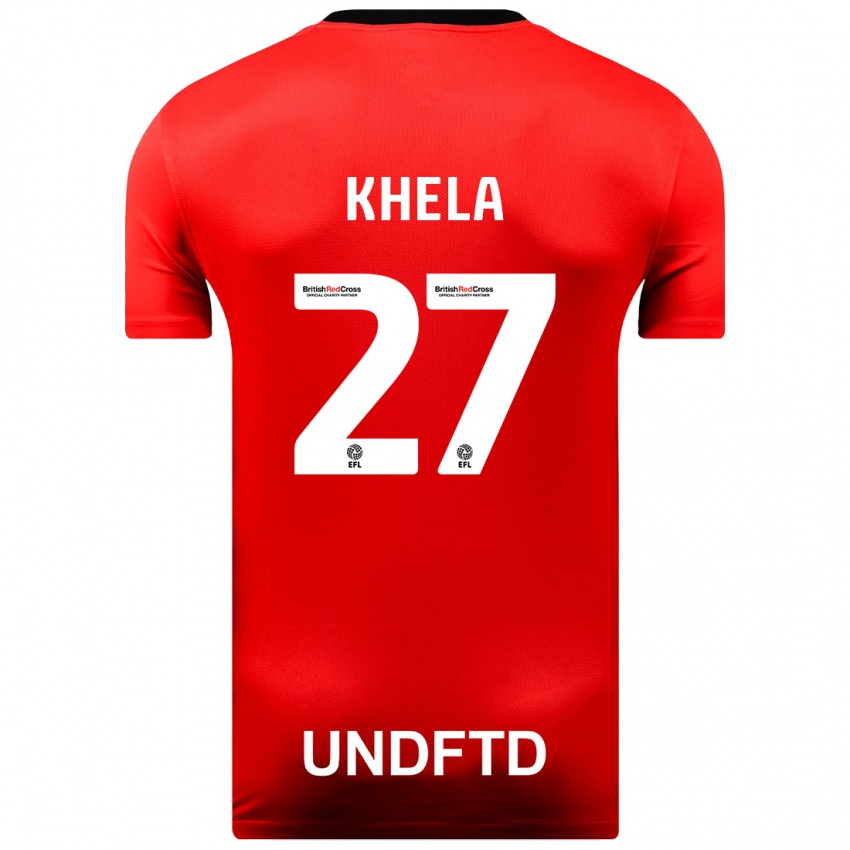 Niño Camiseta Brandon Khela #27 Rojo 2ª Equipación 2023/24 La Camisa Chile