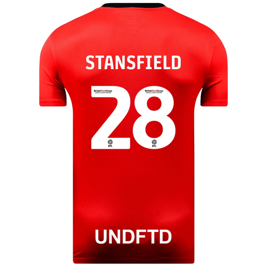 Niño Camiseta Jay Stansfield #28 Rojo 2ª Equipación 2023/24 La Camisa Chile