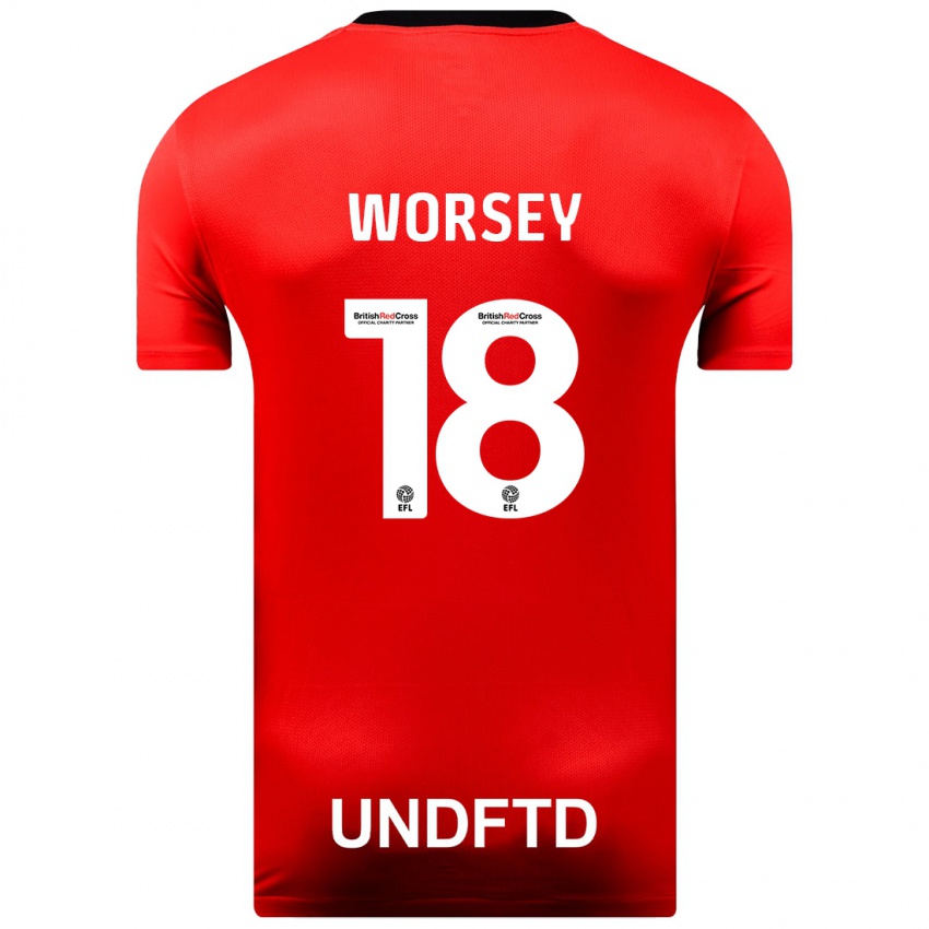 Niño Camiseta Louanne Worsey #18 Rojo 2ª Equipación 2023/24 La Camisa Chile