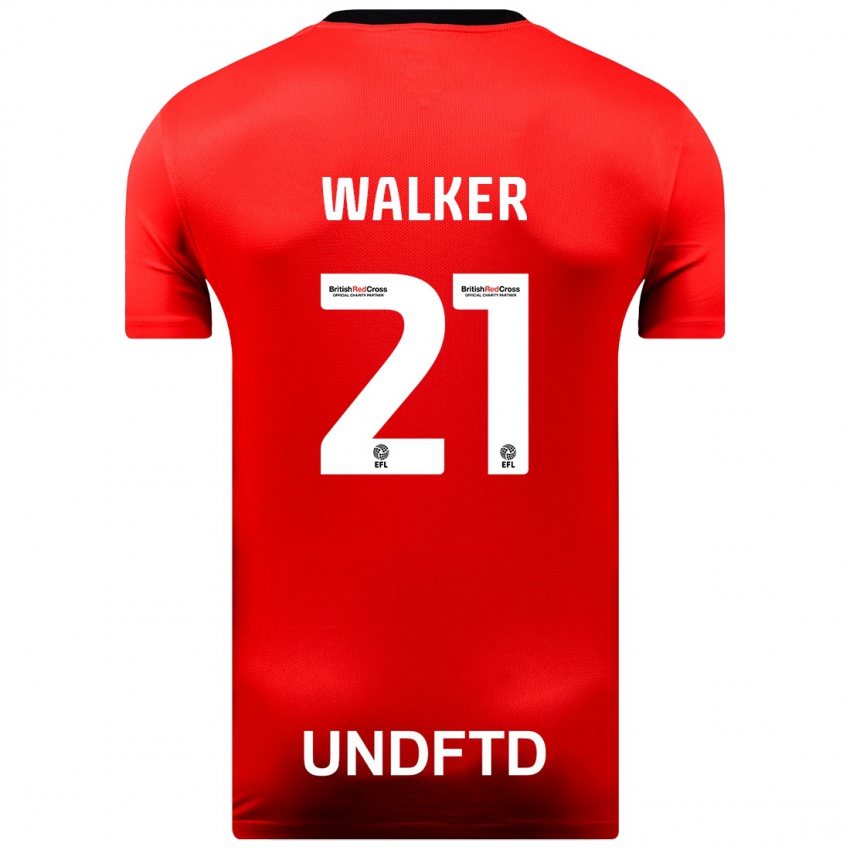 Niño Camiseta Claudia Walker #21 Rojo 2ª Equipación 2023/24 La Camisa Chile