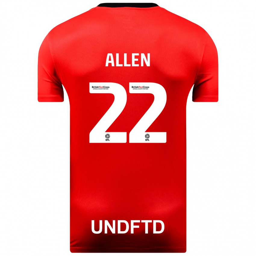 Niño Camiseta Remi Allen #22 Rojo 2ª Equipación 2023/24 La Camisa Chile