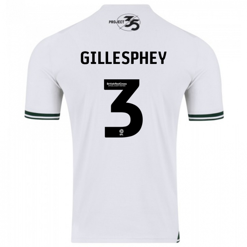 Niño Camiseta Macaulay Gillesphey #3 Blanco 2ª Equipación 2023/24 La Camisa Chile