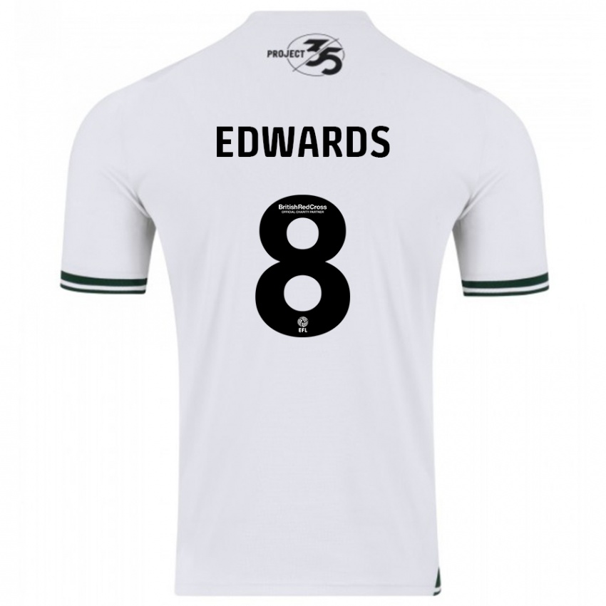 Niño Camiseta Joe Edwards #8 Blanco 2ª Equipación 2023/24 La Camisa Chile