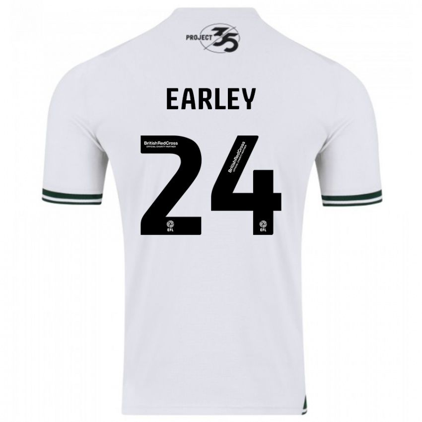 Niño Camiseta Saxon Earley #24 Blanco 2ª Equipación 2023/24 La Camisa Chile