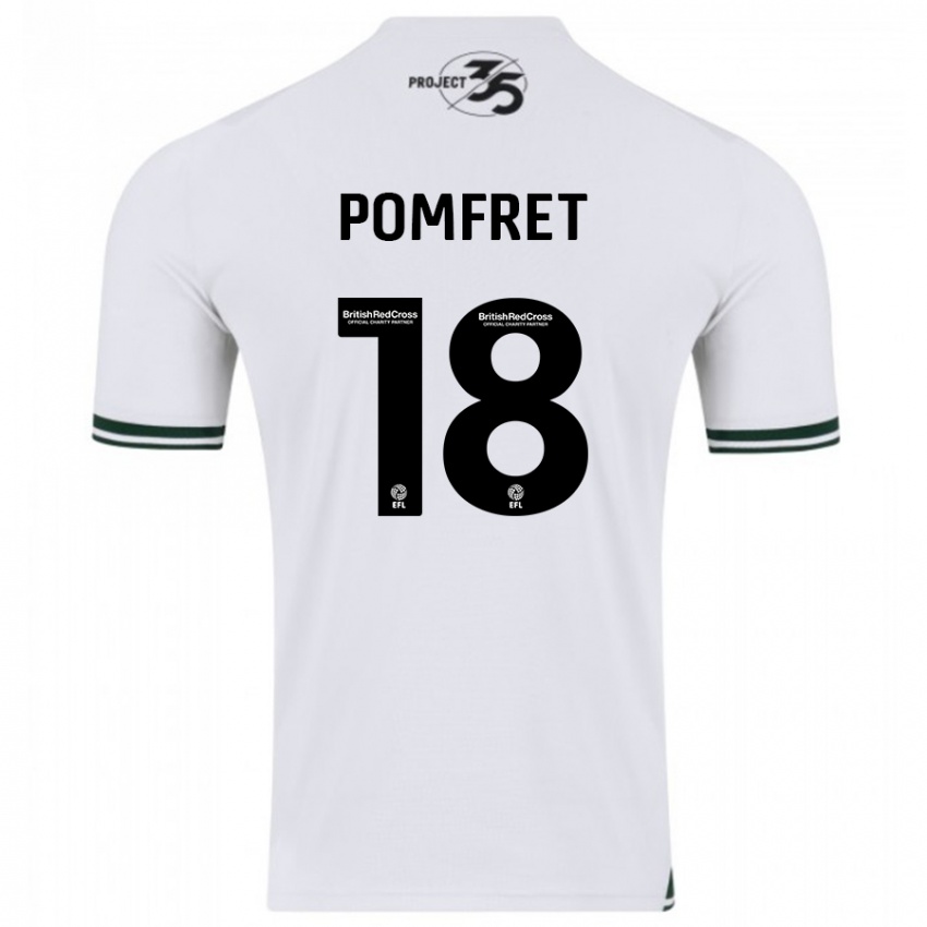 Niño Camiseta Taya Pomfret #18 Blanco 2ª Equipación 2023/24 La Camisa Chile