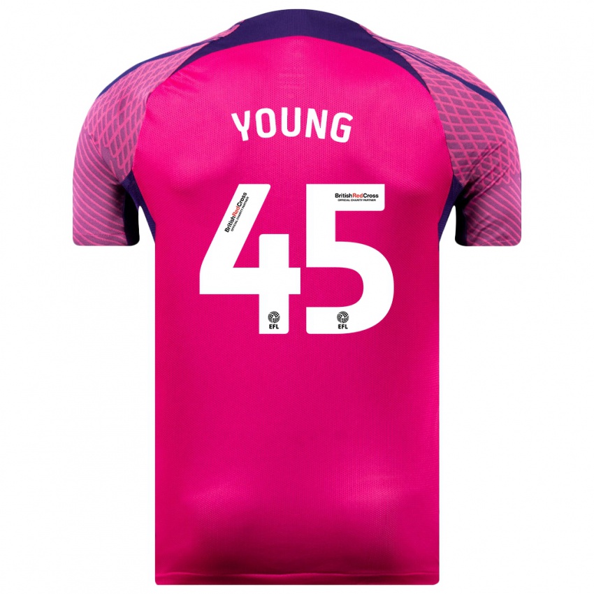 Niño Camiseta Matthew Young #45 Morado 2ª Equipación 2023/24 La Camisa Chile