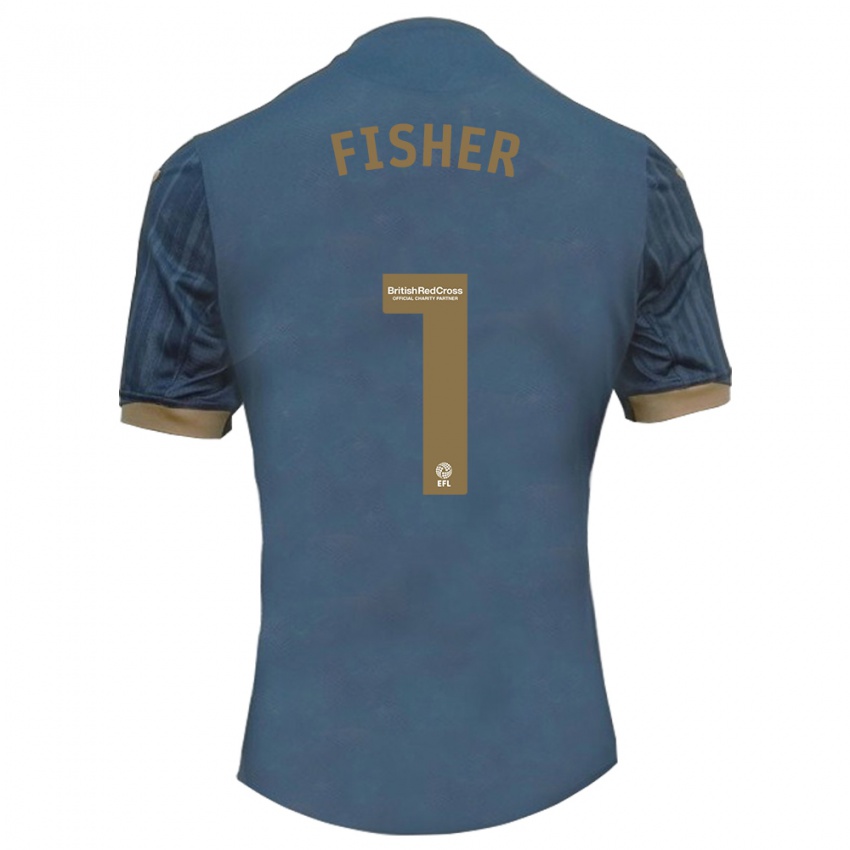 Niño Camiseta Andy Fisher #1 Verde Azulado Oscuro 2ª Equipación 2023/24 La Camisa Chile