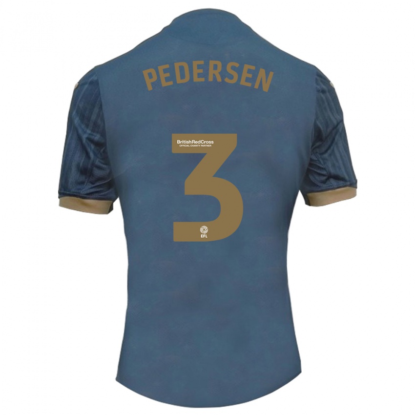 Niño Camiseta Kristian Pedersen #3 Verde Azulado Oscuro 2ª Equipación 2023/24 La Camisa Chile