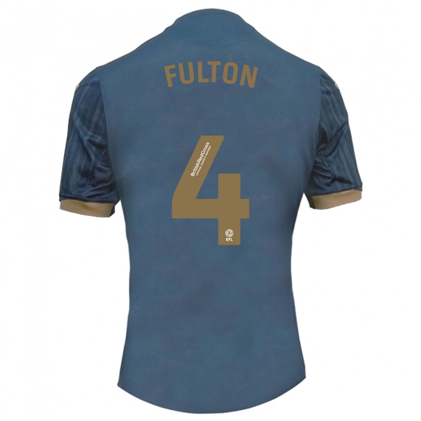 Niño Camiseta Jay Fulton #4 Verde Azulado Oscuro 2ª Equipación 2023/24 La Camisa Chile