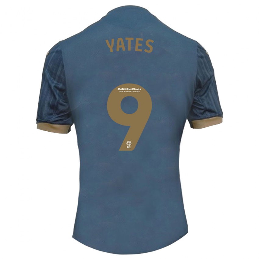 Niño Camiseta Jerry Yates #9 Verde Azulado Oscuro 2ª Equipación 2023/24 La Camisa Chile