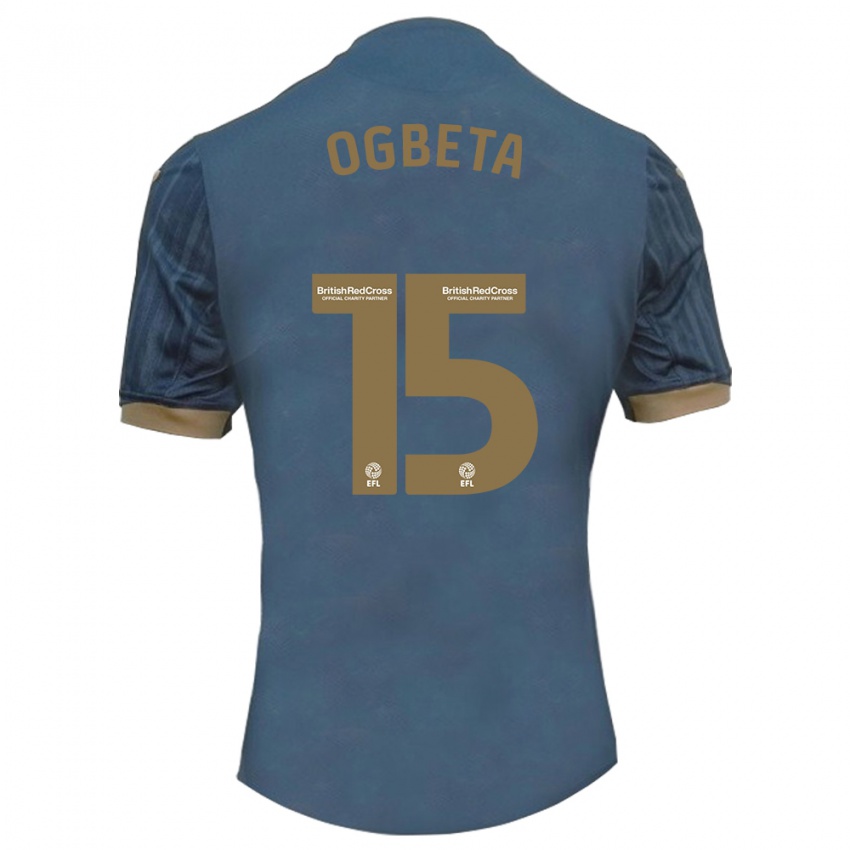 Niño Camiseta Nathanael Ogbeta #15 Verde Azulado Oscuro 2ª Equipación 2023/24 La Camisa Chile