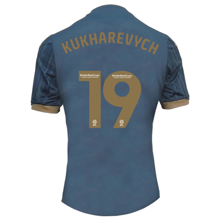 Niño Camiseta Mykola Kukharevych #19 Verde Azulado Oscuro 2ª Equipación 2023/24 La Camisa Chile