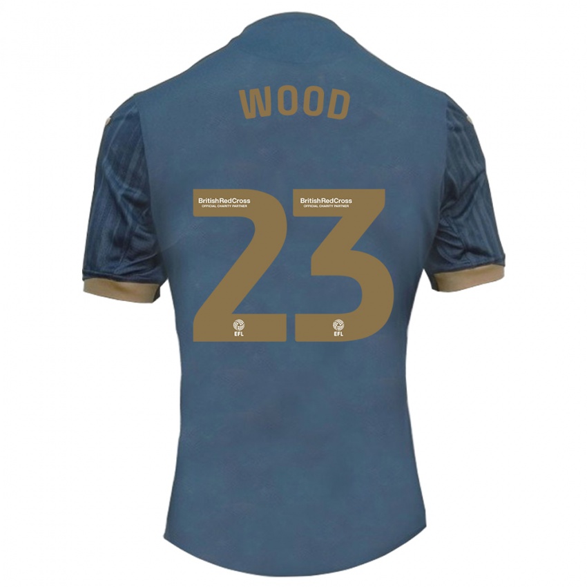 Niño Camiseta Nathan Wood #23 Verde Azulado Oscuro 2ª Equipación 2023/24 La Camisa Chile