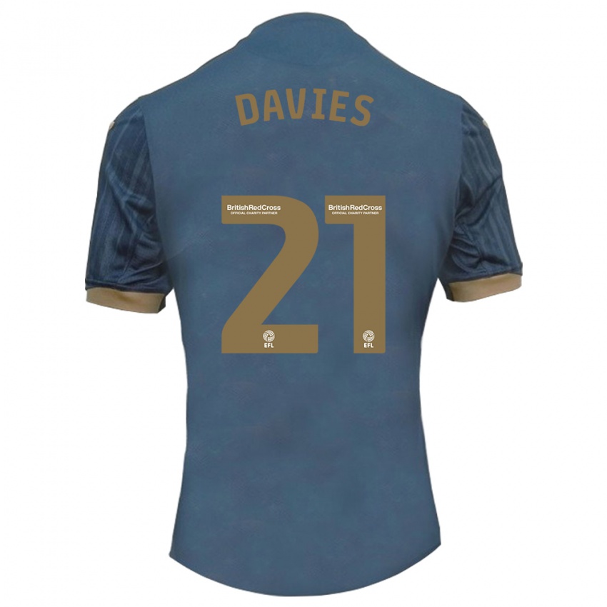 Niño Camiseta Laura Davies #21 Verde Azulado Oscuro 2ª Equipación 2023/24 La Camisa Chile