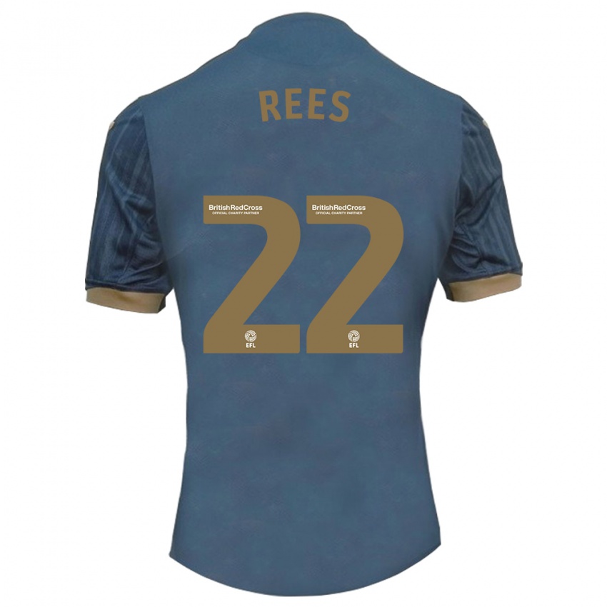 Niño Camiseta Nia Rees #22 Verde Azulado Oscuro 2ª Equipación 2023/24 La Camisa Chile