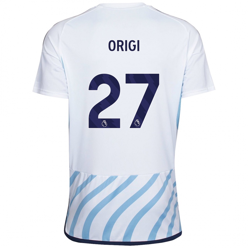 Niño Camiseta Divock Origi #27 Blanco Azul 2ª Equipación 2023/24 La Camisa Chile