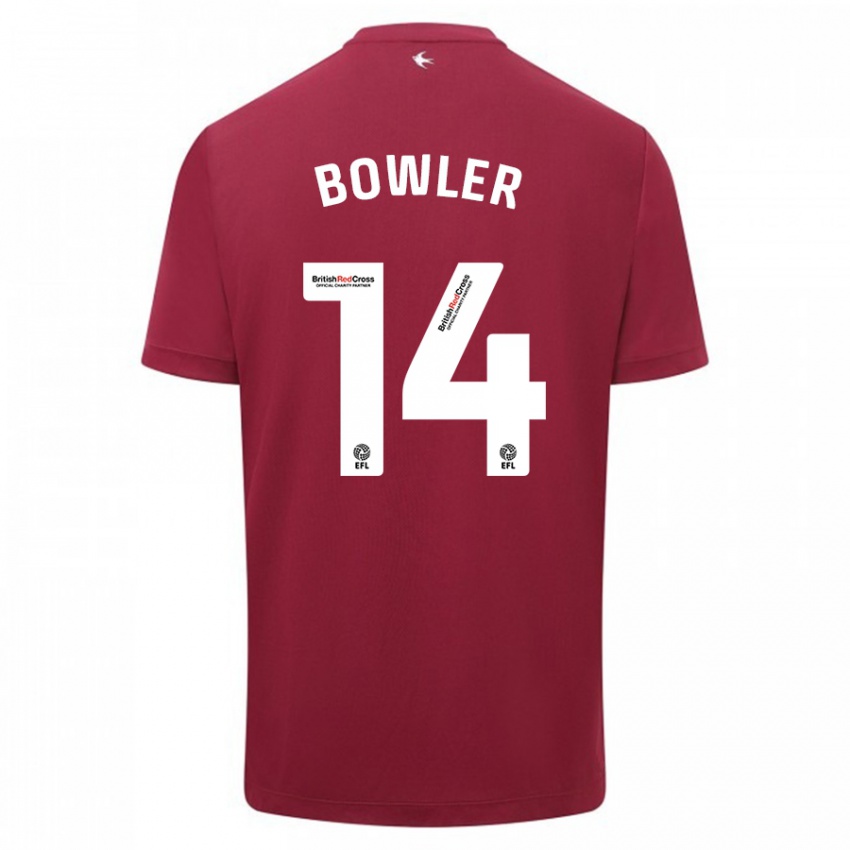 Niño Camiseta Josh Bowler #14 Rojo 2ª Equipación 2023/24 La Camisa Chile