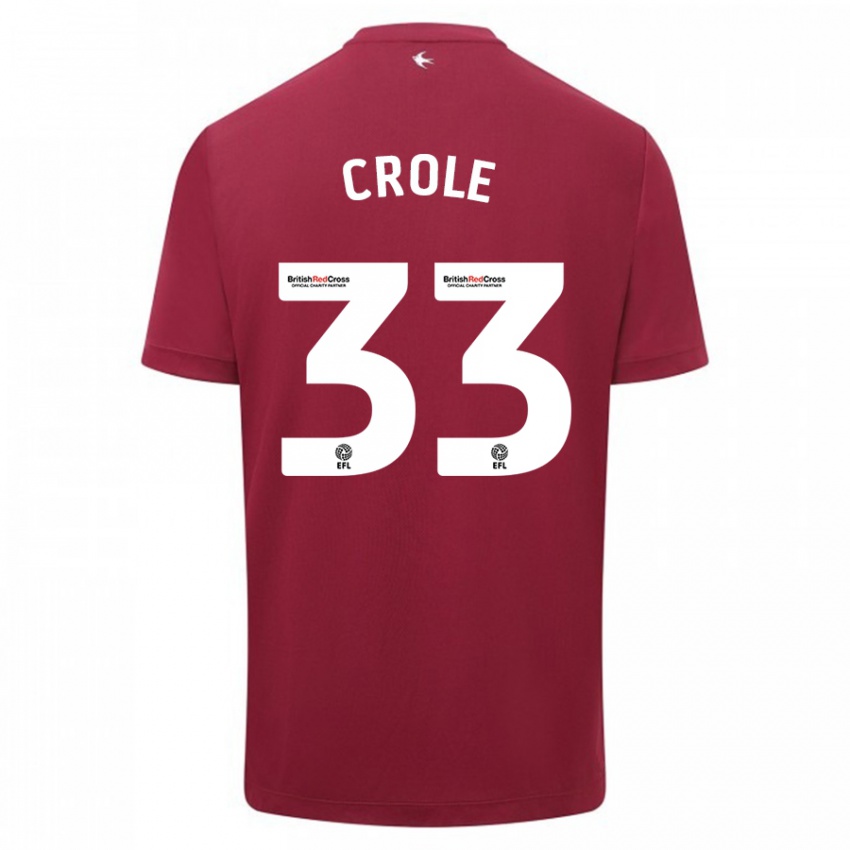 Niño Camiseta James Crole #33 Rojo 2ª Equipación 2023/24 La Camisa Chile