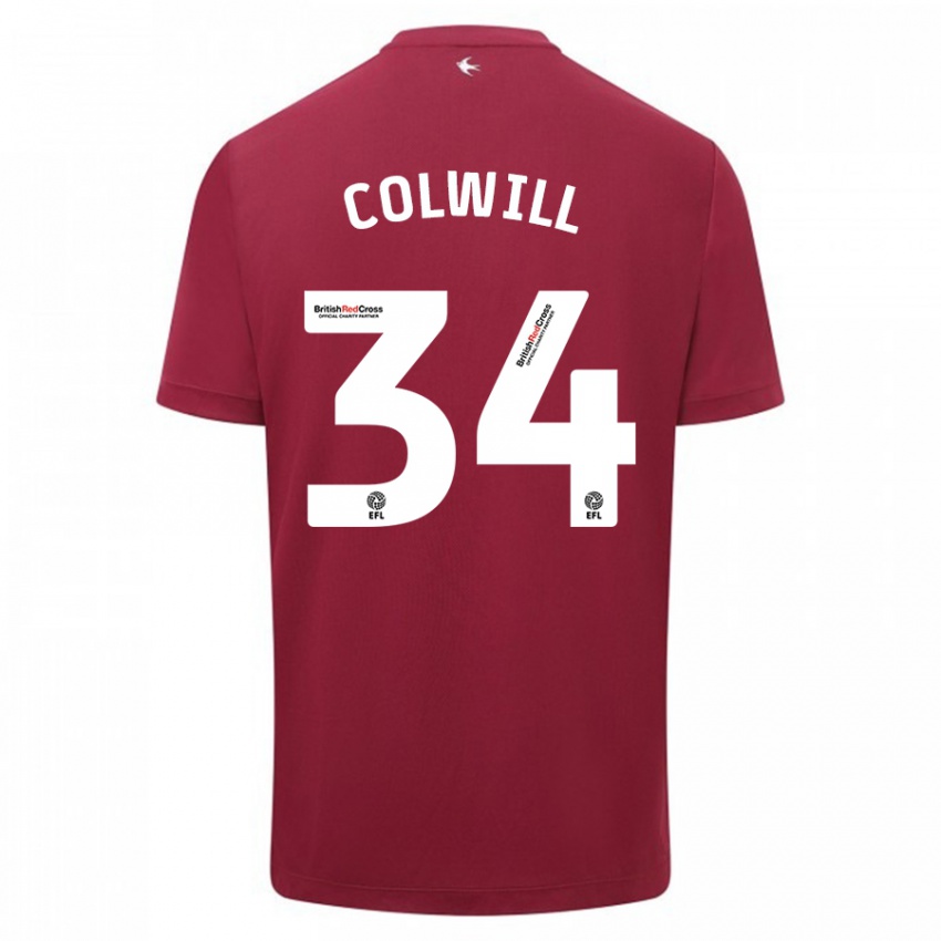 Niño Camiseta Joel Colwill #34 Rojo 2ª Equipación 2023/24 La Camisa Chile