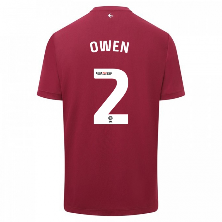 Niño Camiseta Lisa Owen #2 Rojo 2ª Equipación 2023/24 La Camisa Chile