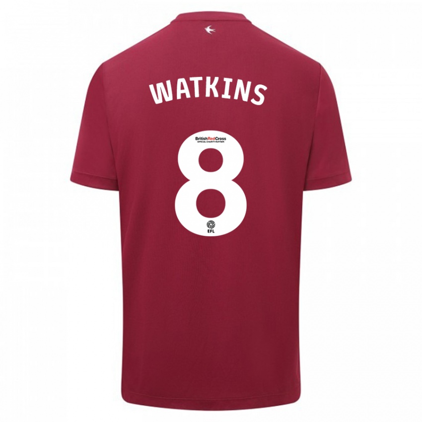 Niño Camiseta Seren Watkins #8 Rojo 2ª Equipación 2023/24 La Camisa Chile