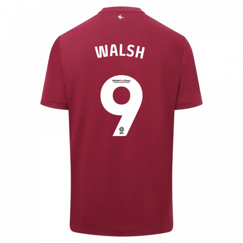 Niño Camiseta Catherine Walsh #9 Rojo 2ª Equipación 2023/24 La Camisa Chile