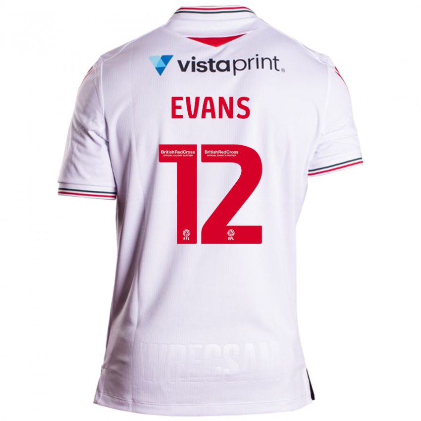 Niño Camiseta George Evans #12 Blanco 2ª Equipación 2023/24 La Camisa Chile