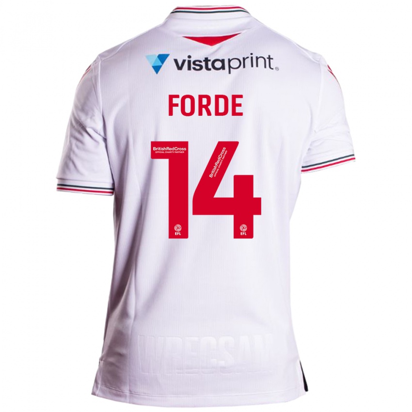 Niño Camiseta Anthony Forde #14 Blanco 2ª Equipación 2023/24 La Camisa Chile