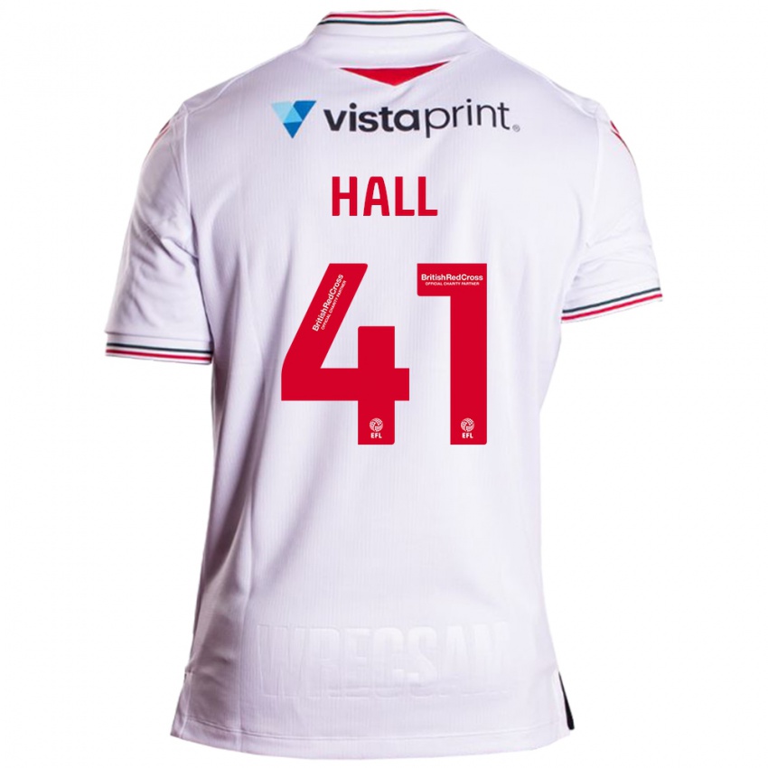 Niño Camiseta Liam Hall #41 Blanco 2ª Equipación 2023/24 La Camisa Chile