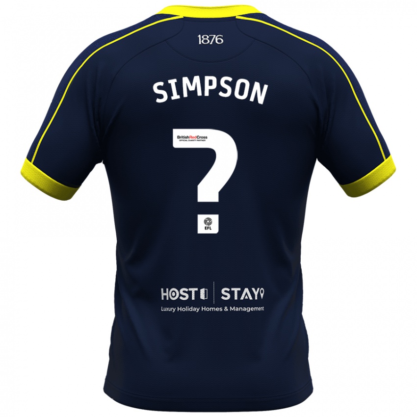 Niño Camiseta Nathan Simpson #0 Armada 2ª Equipación 2023/24 La Camisa Chile