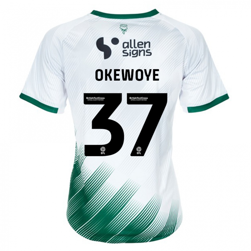 Niño Camiseta Gbolahan Okewoye #37 Blanco 2ª Equipación 2023/24 La Camisa Chile