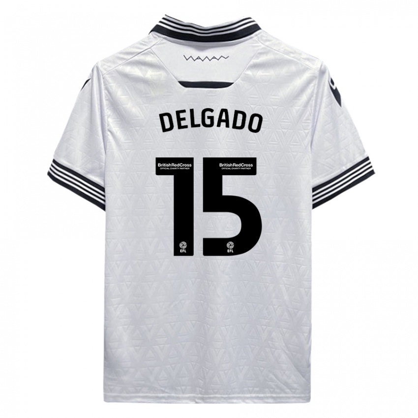 Niño Camiseta Juan Delgado #15 Blanco 2ª Equipación 2023/24 La Camisa Chile