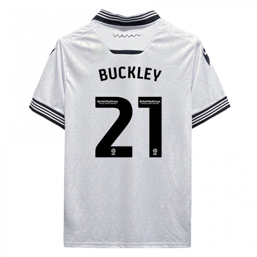 Niño Camiseta John Buckley #21 Blanco 2ª Equipación 2023/24 La Camisa Chile