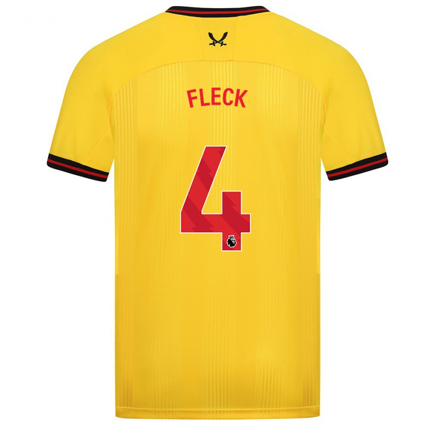 Niño Camiseta John Fleck #4 Amarillo 2ª Equipación 2023/24 La Camisa Chile