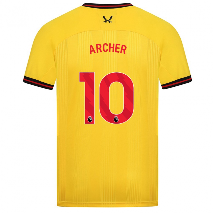 Niño Camiseta Cameron Archer #10 Amarillo 2ª Equipación 2023/24 La Camisa Chile