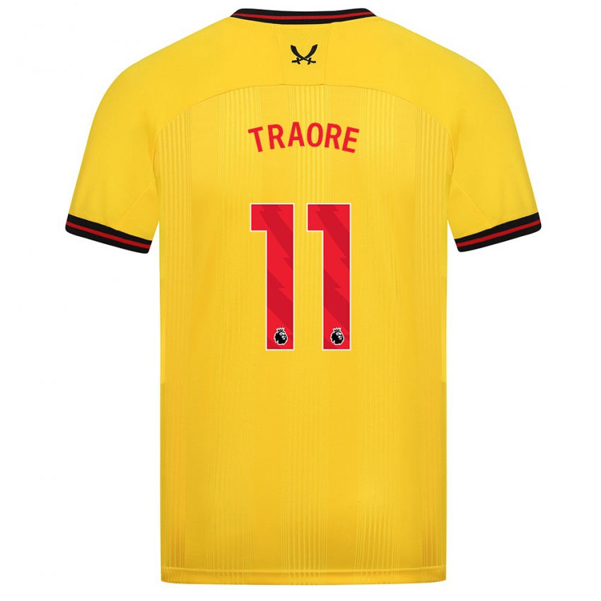 Niño Camiseta Bénie Traoré #11 Amarillo 2ª Equipación 2023/24 La Camisa Chile