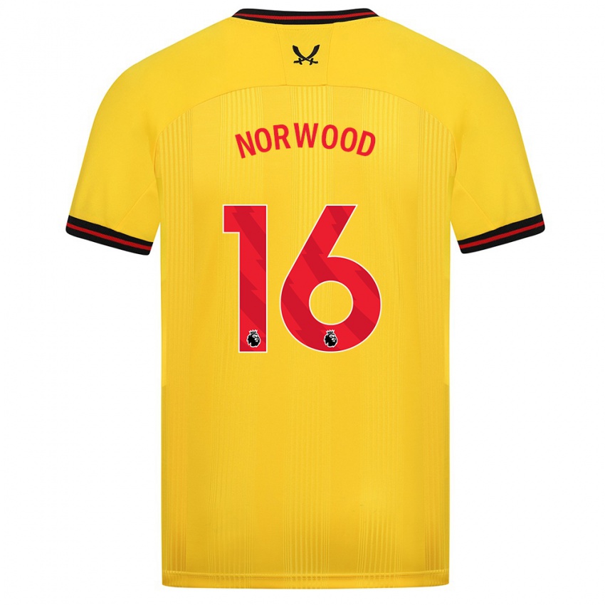 Niño Camiseta Oliver Norwood #16 Amarillo 2ª Equipación 2023/24 La Camisa Chile