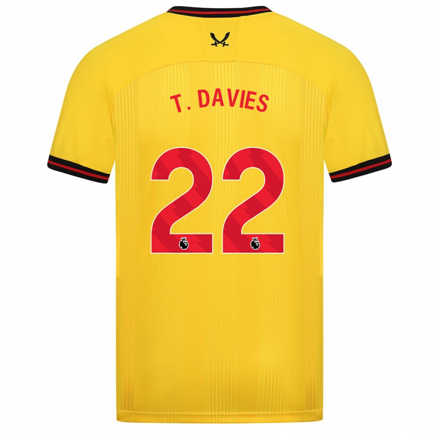 Niño Camiseta Tom Davies #22 Amarillo 2ª Equipación 2023/24 La Camisa Chile