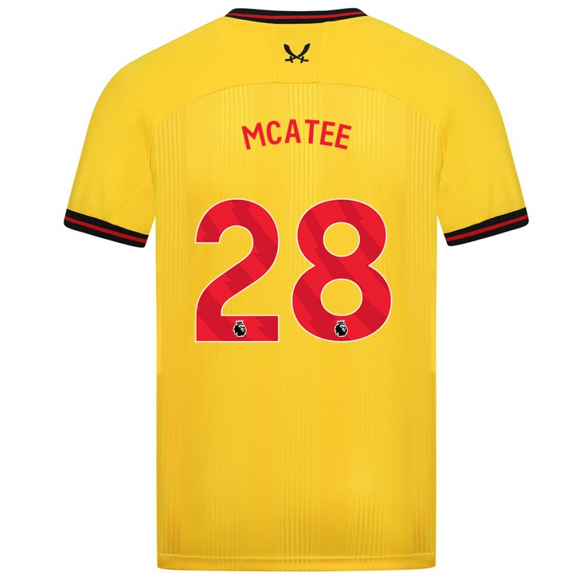 Niño Camiseta James Mcatee #28 Amarillo 2ª Equipación 2023/24 La Camisa Chile