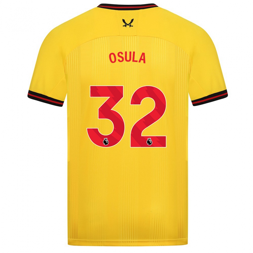 Niño Camiseta William Osula #32 Amarillo 2ª Equipación 2023/24 La Camisa Chile