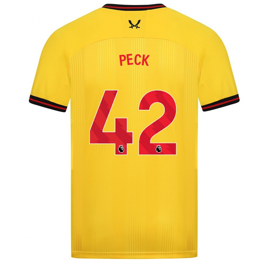 Niño Camiseta Sydie Peck #42 Amarillo 2ª Equipación 2023/24 La Camisa Chile