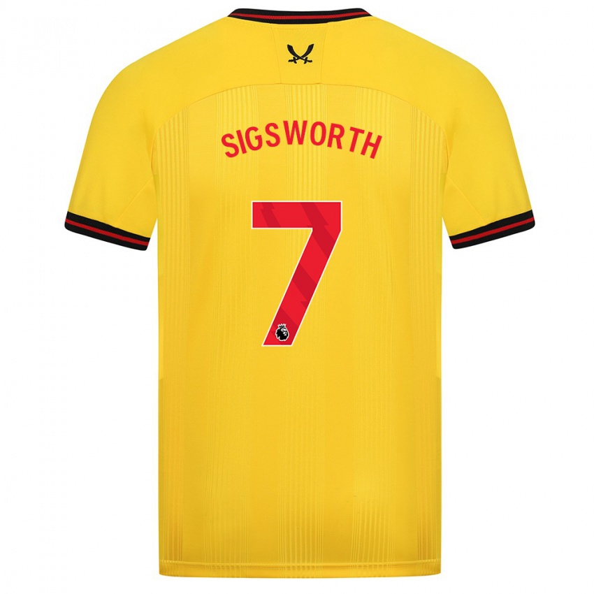 Niño Camiseta Jess Sigsworth #7 Amarillo 2ª Equipación 2023/24 La Camisa Chile