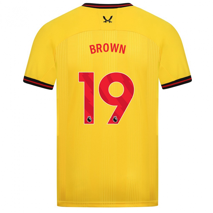 Niño Camiseta Alanta Brown #19 Amarillo 2ª Equipación 2023/24 La Camisa Chile